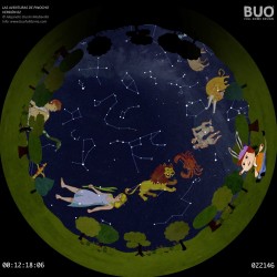 L'astronomie des enfants pour le planétarium numérique scolaire et les spectacles culturels. Les constellations et les étoiles.
